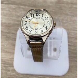 Vintage Carriage by Timex Watch Round Dial Gold/Silver Tone Expansion Band WR30M